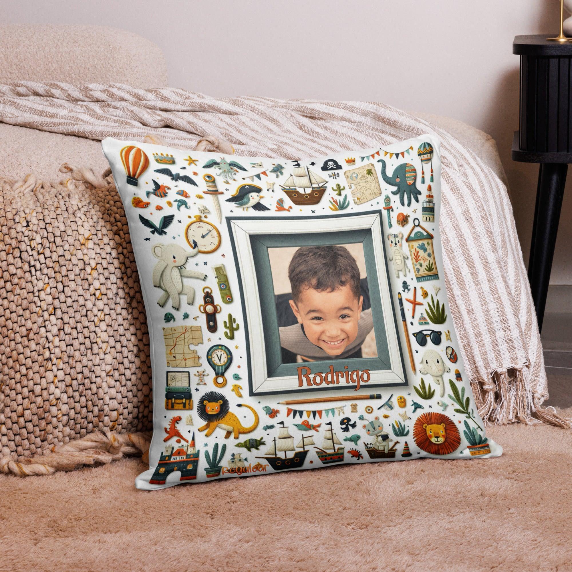 cojin con foto y nombre