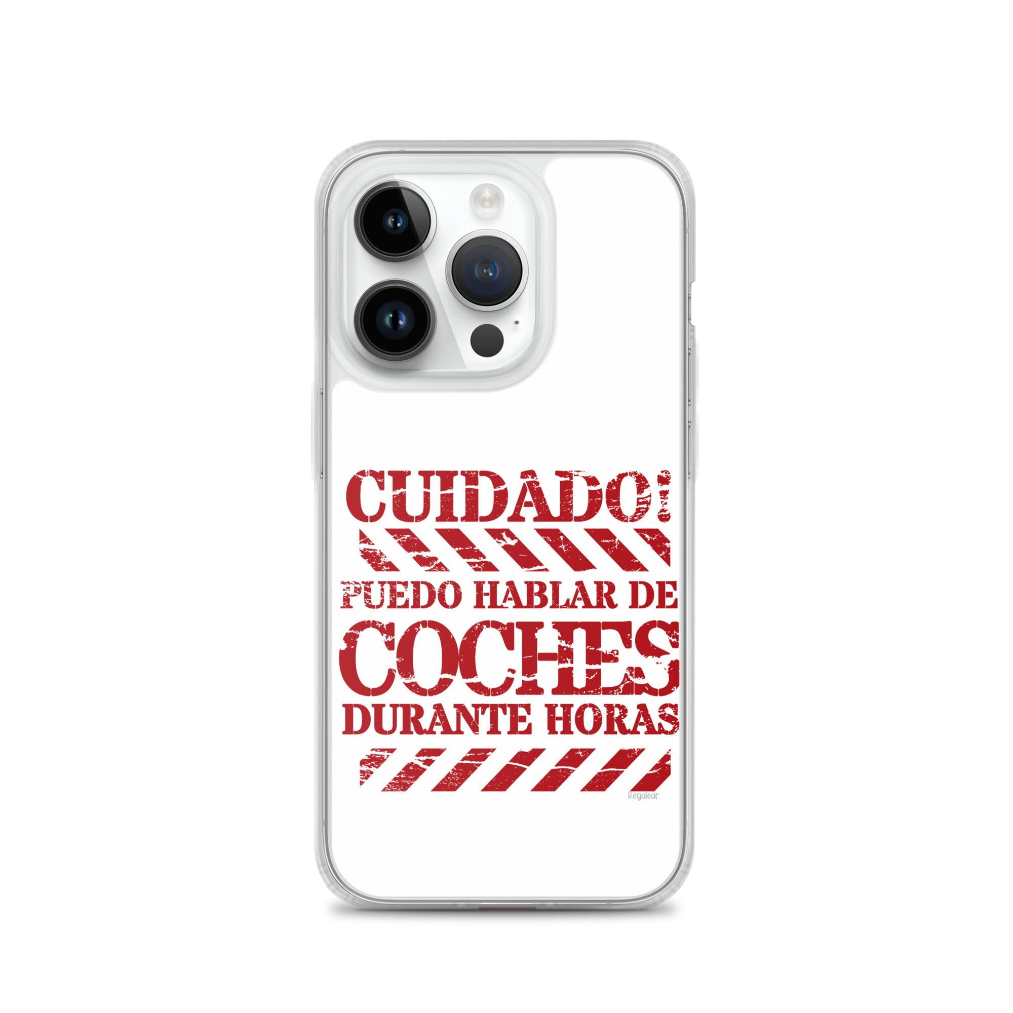 Funda iPhone® Cuidado hablo de coches