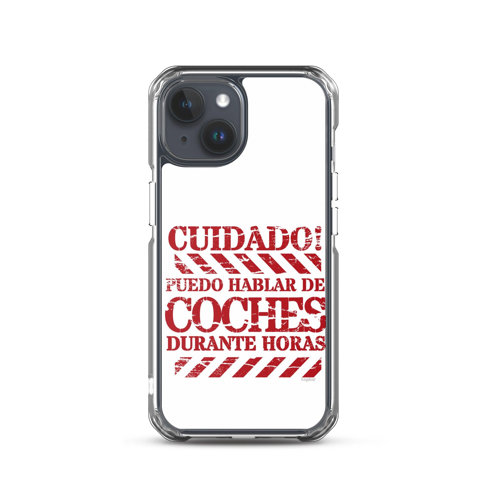 Funda iPhone® Cuidado hablo de coches