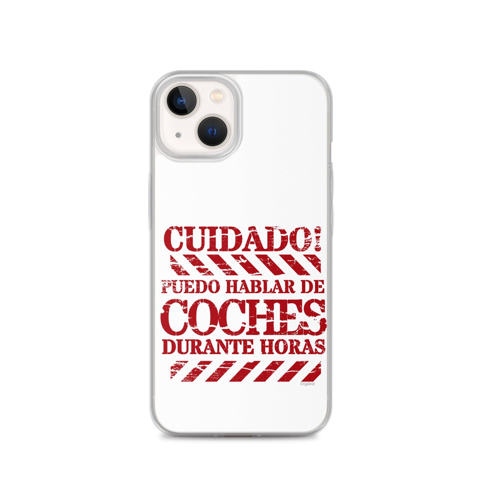 Funda iPhone® Cuidado hablo de coches