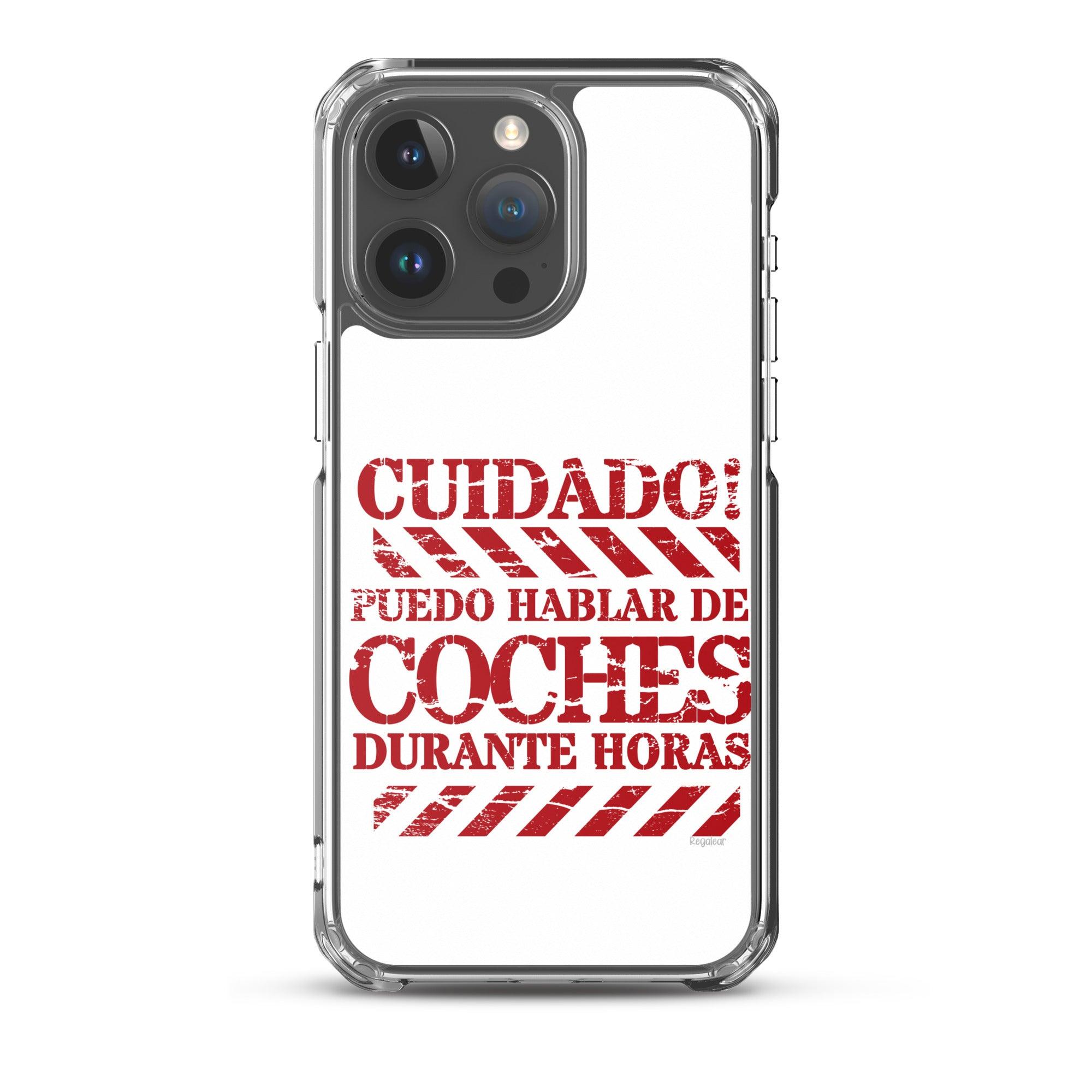 Funda iPhone® Cuidado hablo de coches
