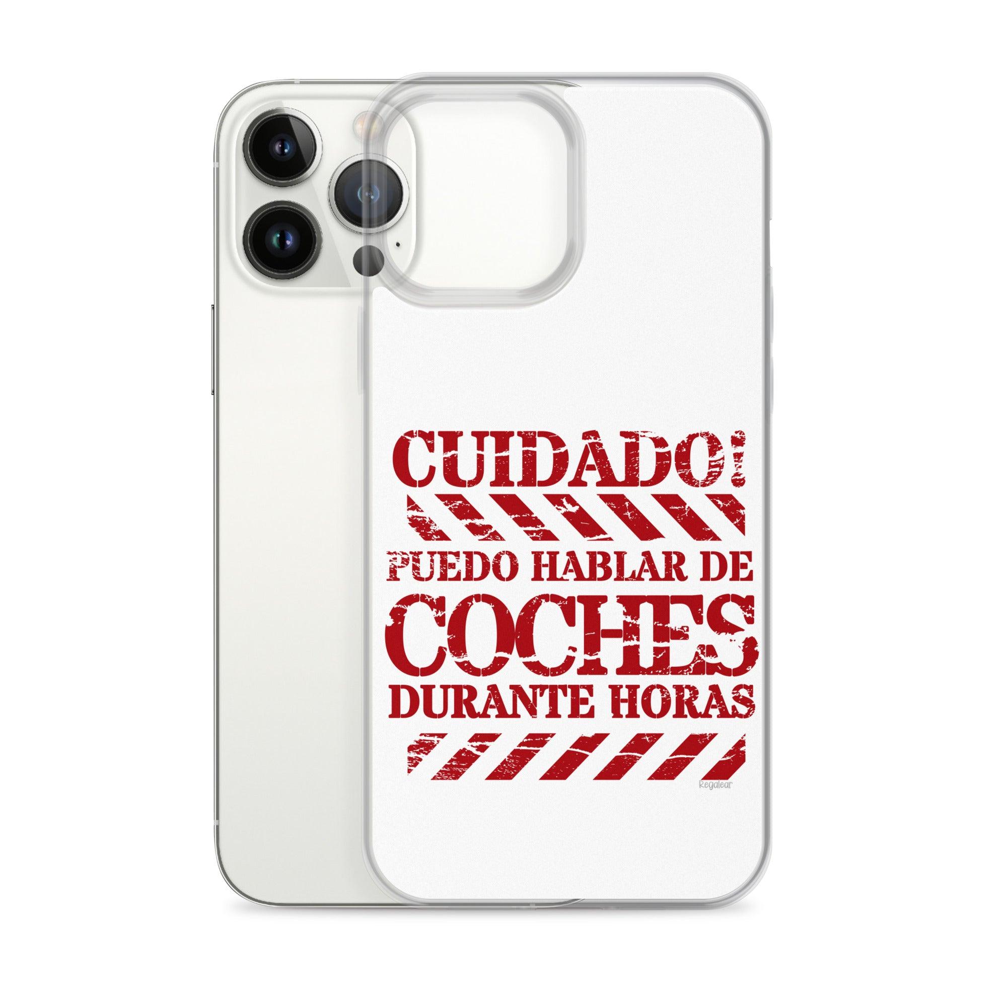 Funda iPhone® Cuidado hablo de coches