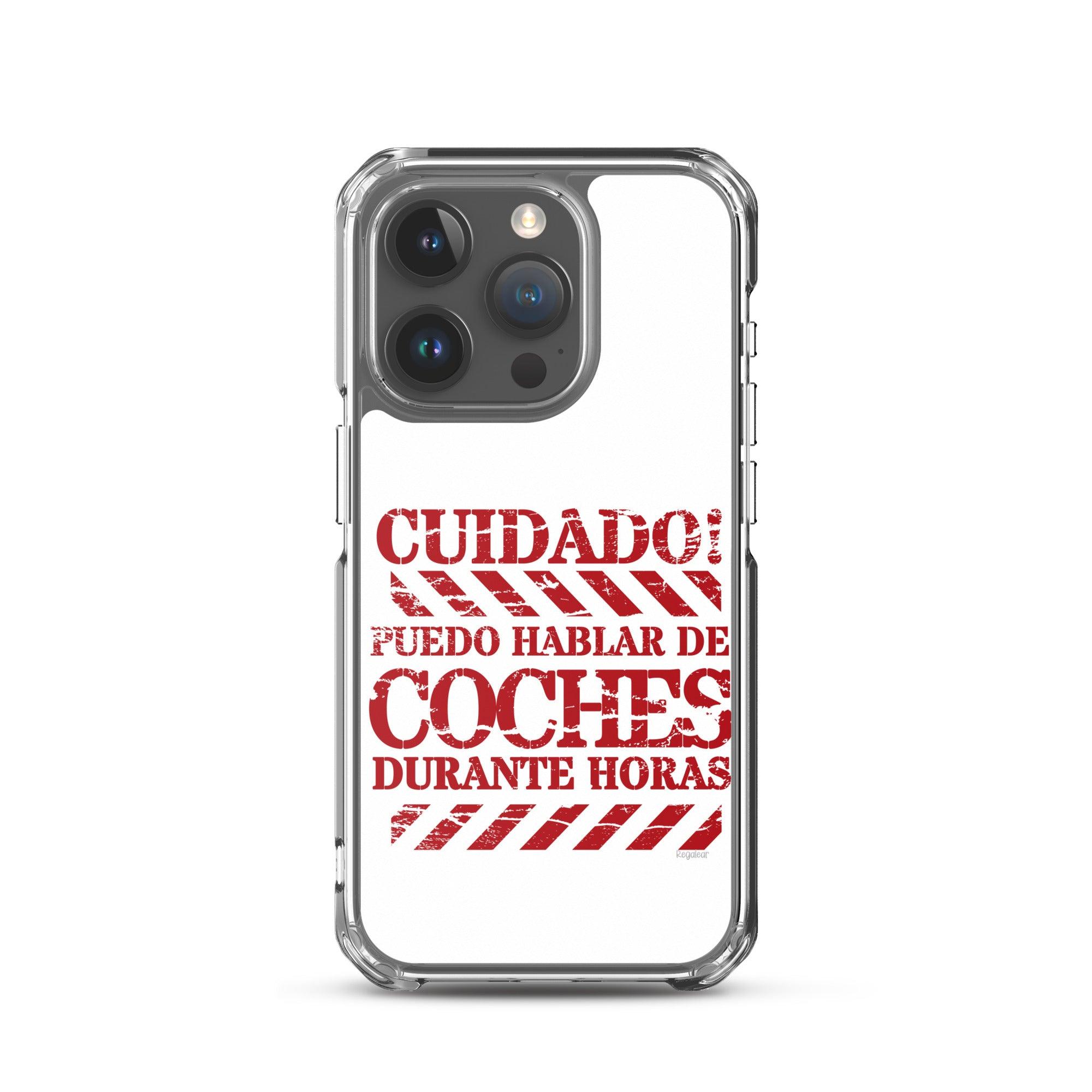 Funda iPhone® Cuidado hablo de coches
