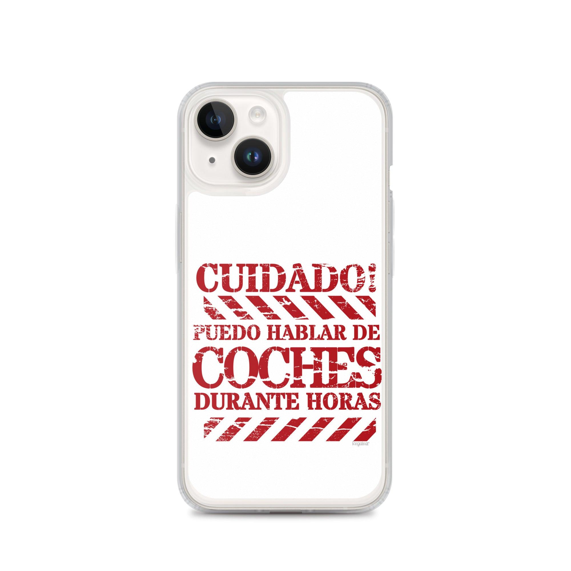 Funda iPhone® Cuidado hablo de coches