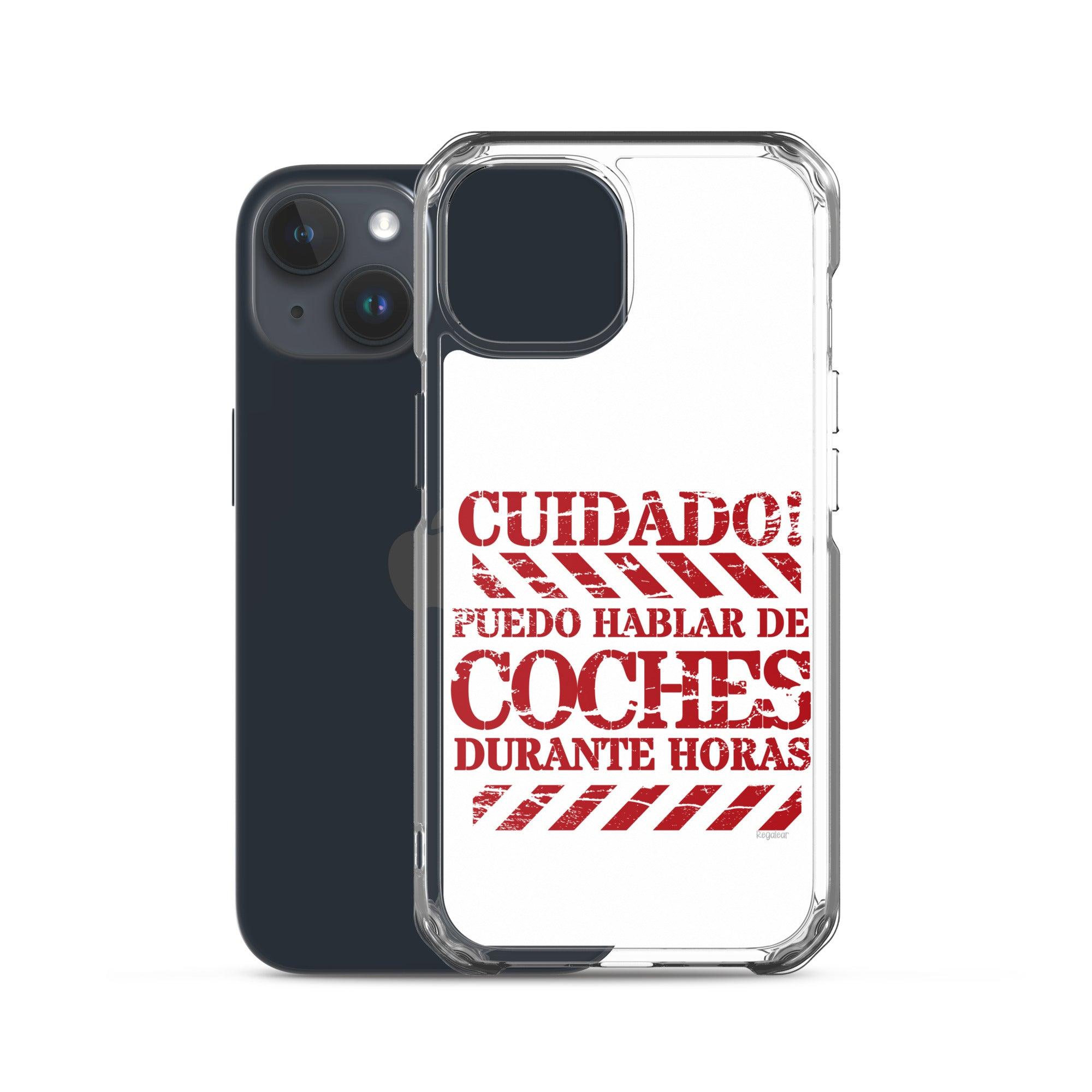 Funda iPhone® Cuidado hablo de coches