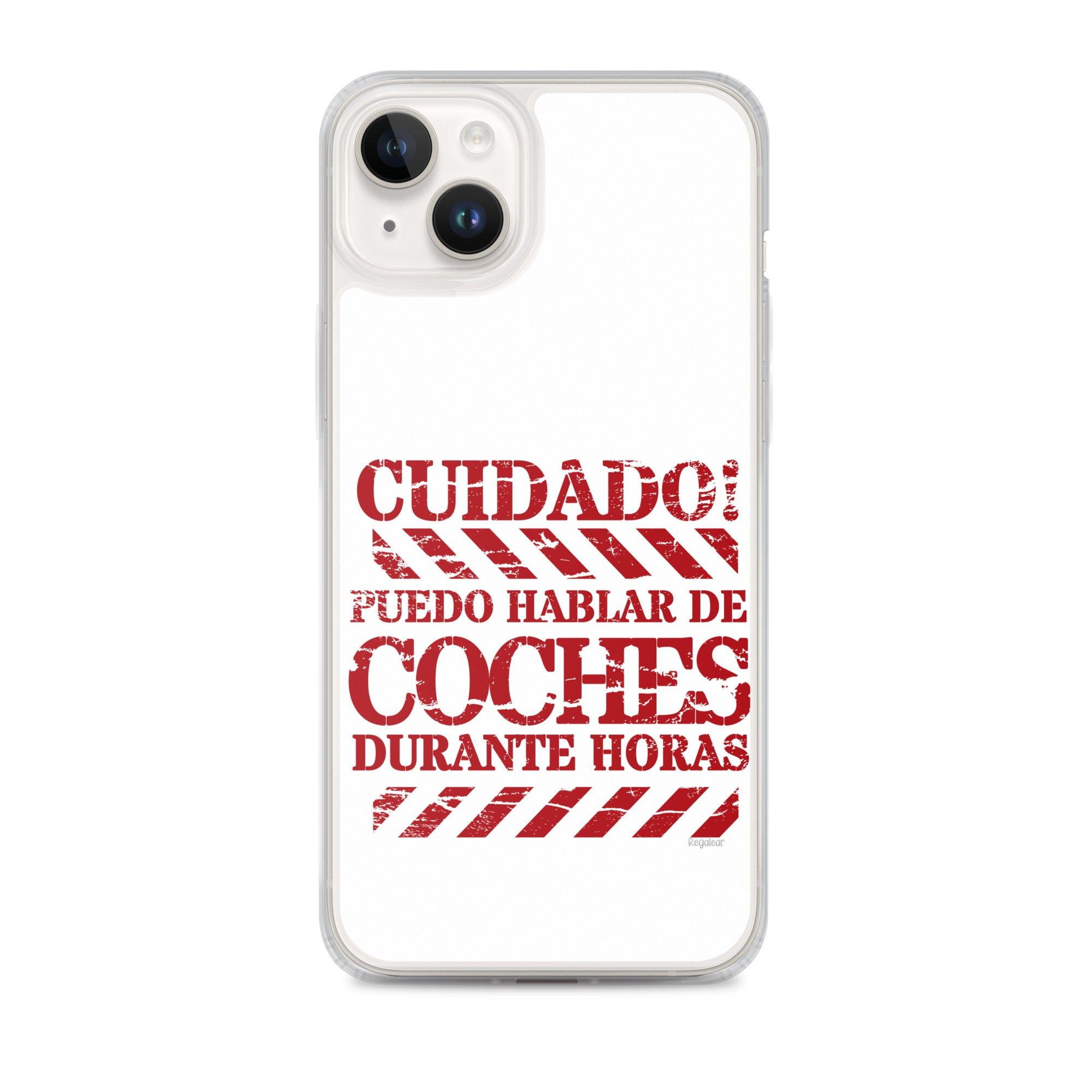 Funda iPhone® Cuidado hablo de coches