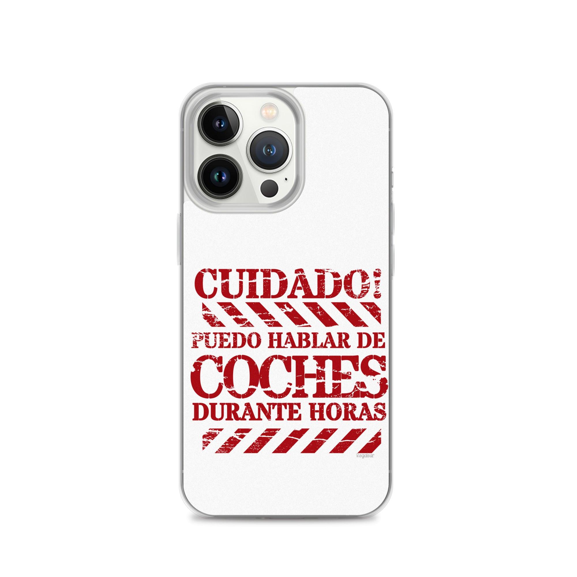 Funda iPhone® Cuidado hablo de coches